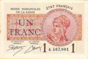 1 franc Mines domaniales de la Sarre type 1920