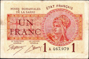 1 franc Mines domaniales de la Sarre type 1920