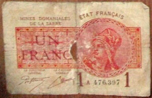 1 franc Mines domaniales de la Sarre type 1920