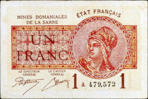 1 franc Mines domaniales de la Sarre type 1920