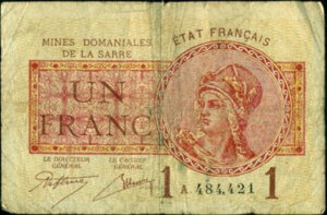 1 franc Mines domaniales de la Sarre type 1920