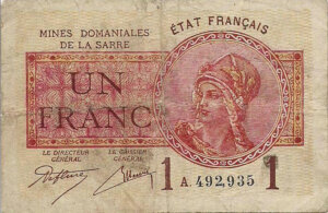 1 franc Mines domaniales de la Sarre type 1920