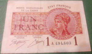 1 franc Mines domaniales de la Sarre type 1920