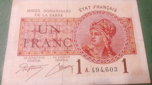 1 franc Mines domaniales de la Sarre type 1920