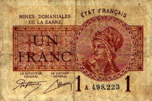 1 franc Mines domaniales de la Sarre type 1920