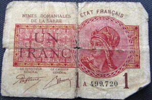 1 franc Mines domaniales de la Sarre type 1920