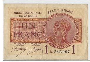 1 franc Mines domaniales de la Sarre type 1920