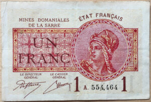 1 franc Mines domaniales de la Sarre type 1920