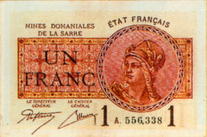 1 franc Mines domaniales de la Sarre type 1920