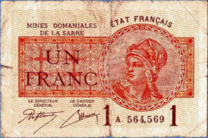 1 franc Mines domaniales de la Sarre type 1920