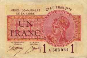 1 franc Mines domaniales de la Sarre type 1920