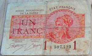 1 franc Mines domaniales de la Sarre type 1920