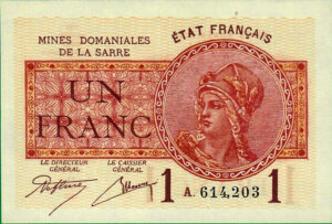 1 franc Mines domaniales de la Sarre type 1920