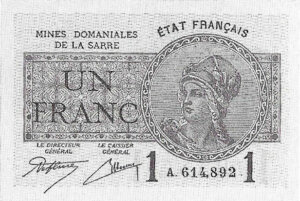 1 franc Mines domaniales de la Sarre type 1920