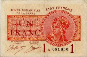 1 franc Mines domaniales de la Sarre type 1920