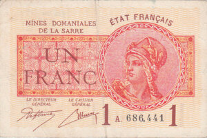 1 franc Mines domaniales de la Sarre type 1920