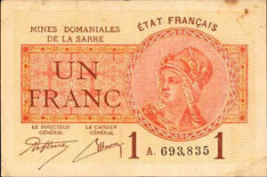 1 franc Mines domaniales de la Sarre type 1920