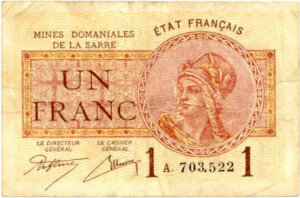 1 franc Mines domaniales de la Sarre type 1920