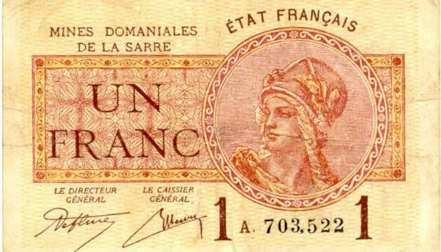 1 franc Mines domaniales de la Sarre type 1920