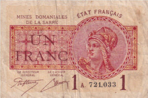 1 franc Mines domaniales de la Sarre type 1920