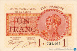 1 franc Mines domaniales de la Sarre type 1920