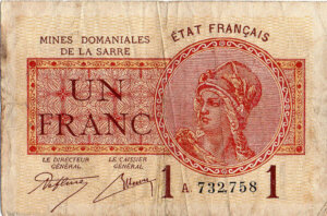 1 franc Mines domaniales de la Sarre type 1920