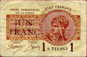 1 franc Mines domaniales de la Sarre type 1920