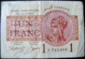 1 franc Mines domaniales de la Sarre type 1920