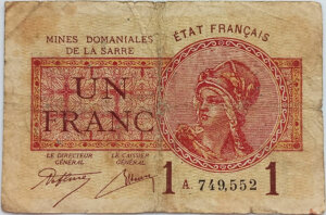 1 franc Mines domaniales de la Sarre type 1920