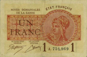 1 franc Mines domaniales de la Sarre type 1920