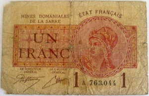 1 franc Mines domaniales de la Sarre type 1920