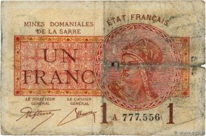 1 franc Mines domaniales de la Sarre type 1920