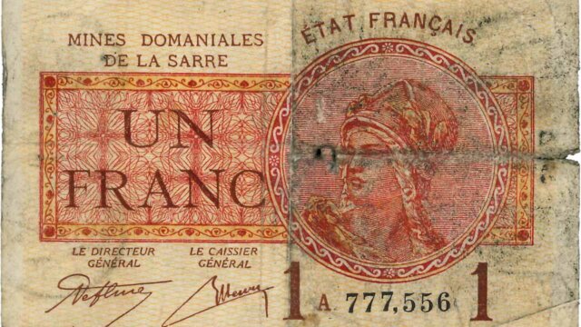 1 franc Mines domaniales de la Sarre type 1920