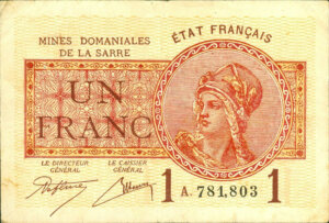 1 franc Mines domaniales de la Sarre type 1920