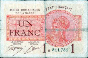 1 franc Mines domaniales de la Sarre type 1920