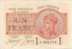 1 franc Mines domaniales de la Sarre type 1920