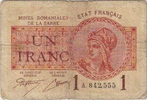 1 franc Mines domaniales de la Sarre type 1920