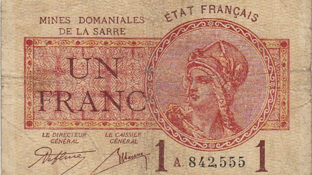 1 franc Mines domaniales de la Sarre type 1920