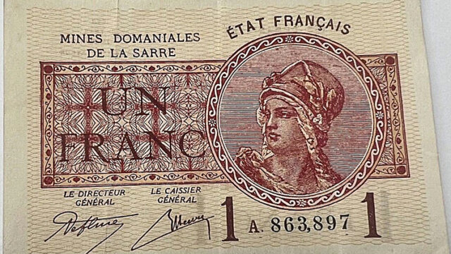 1 franc Mines domaniales de la Sarre type 1920