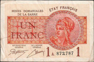 1 franc Mines domaniales de la Sarre type 1920