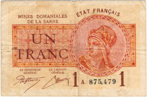 1 franc Mines domaniales de la Sarre type 1920