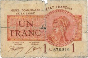 1 franc Mines domaniales de la Sarre type 1920