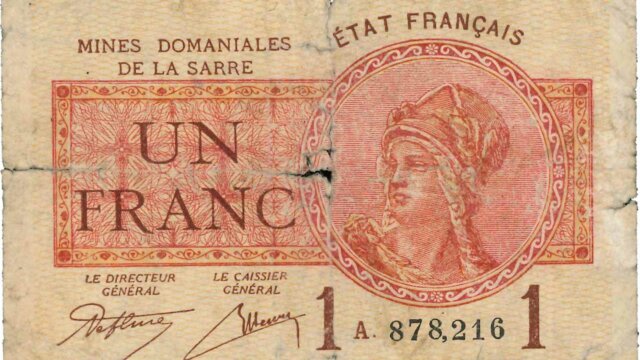 1 franc Mines domaniales de la Sarre type 1920