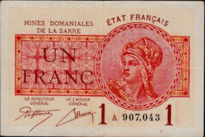 1 franc Mines domaniales de la Sarre type 1920