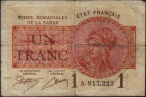 1 franc Mines domaniales de la Sarre type 1920