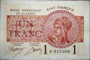 1 franc Mines domaniales de la Sarre type 1920