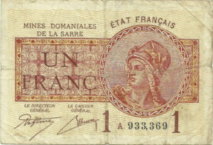 1 franc Mines domaniales de la Sarre type 1920