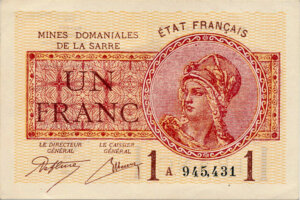 1 franc Mines domaniales de la Sarre type 1920