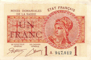 1 franc Mines domaniales de la Sarre type 1920