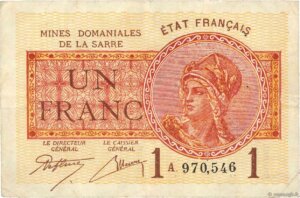 1 franc Mines domaniales de la Sarre type 1920